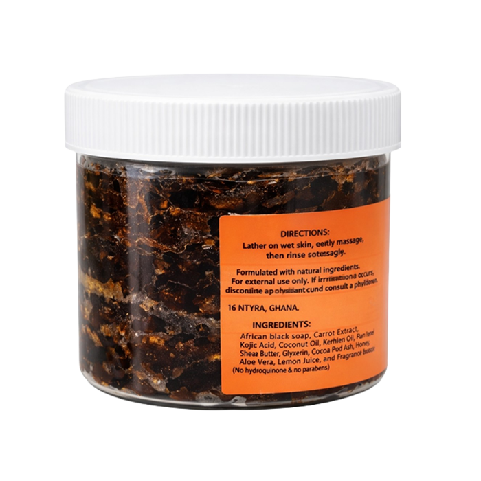 N’OSHEA Travel Size African Black Soap Paste - Carrot and Kojic